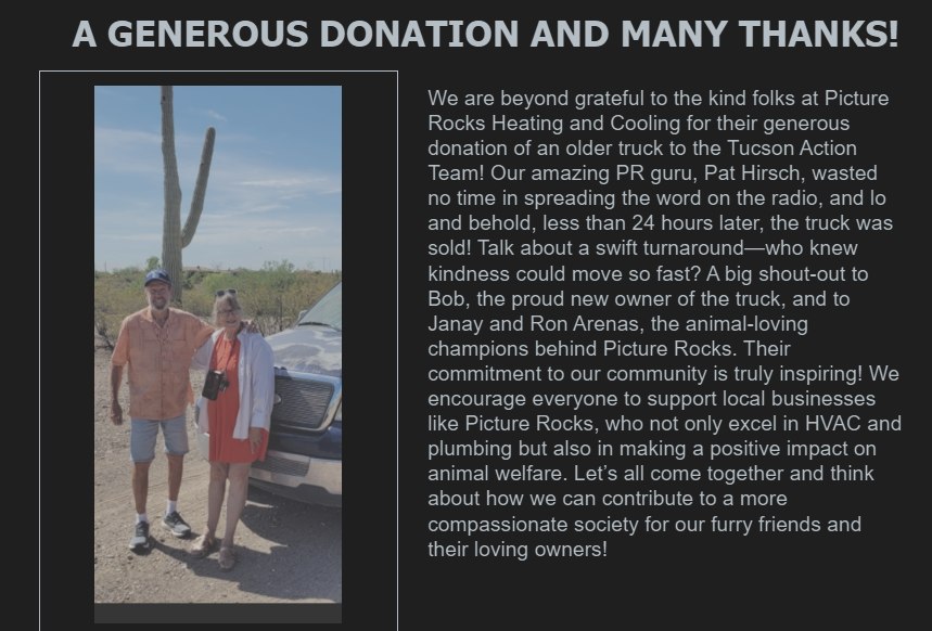 Response to our donation