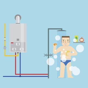 graphic-of-water-heater-supplying-a-shower